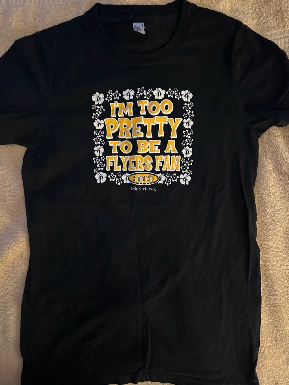 American Apparel Kids Tee with Gold & White Floral Graphic